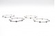 Conjunto de quatro pulseiras tipo escrava em prata lisa e adornadas com flores e