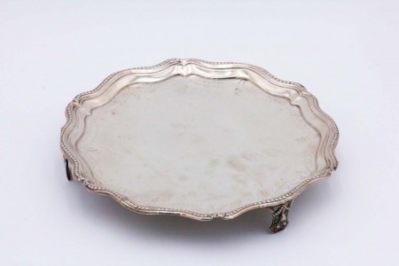  Salva de prata bilheteira relevada