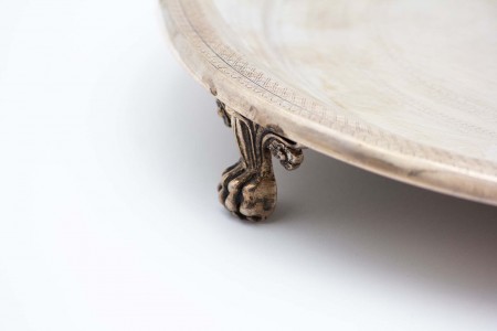  Salva bilheteira de prata guilhochada