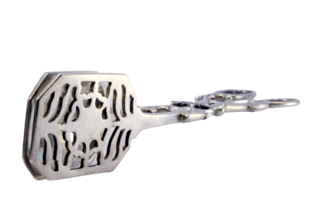 Pinça para salada, pão ou molhos em prata