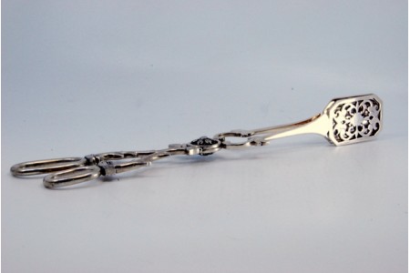 Pinça para salada, pão ou molhos em prata