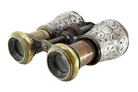  Binóculos de teatro em prata com grinaldas relevadas do período Vitoriano