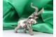  Figura de elefante africano miniatura em prata revelada.